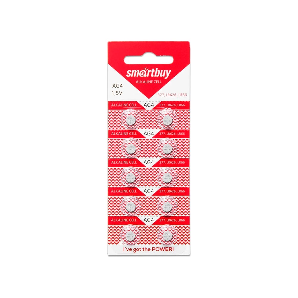 Батарейка Smartbuy часовая ag4-10b (100/2000) упаковка 10 шт. SBBB-AG4-10B