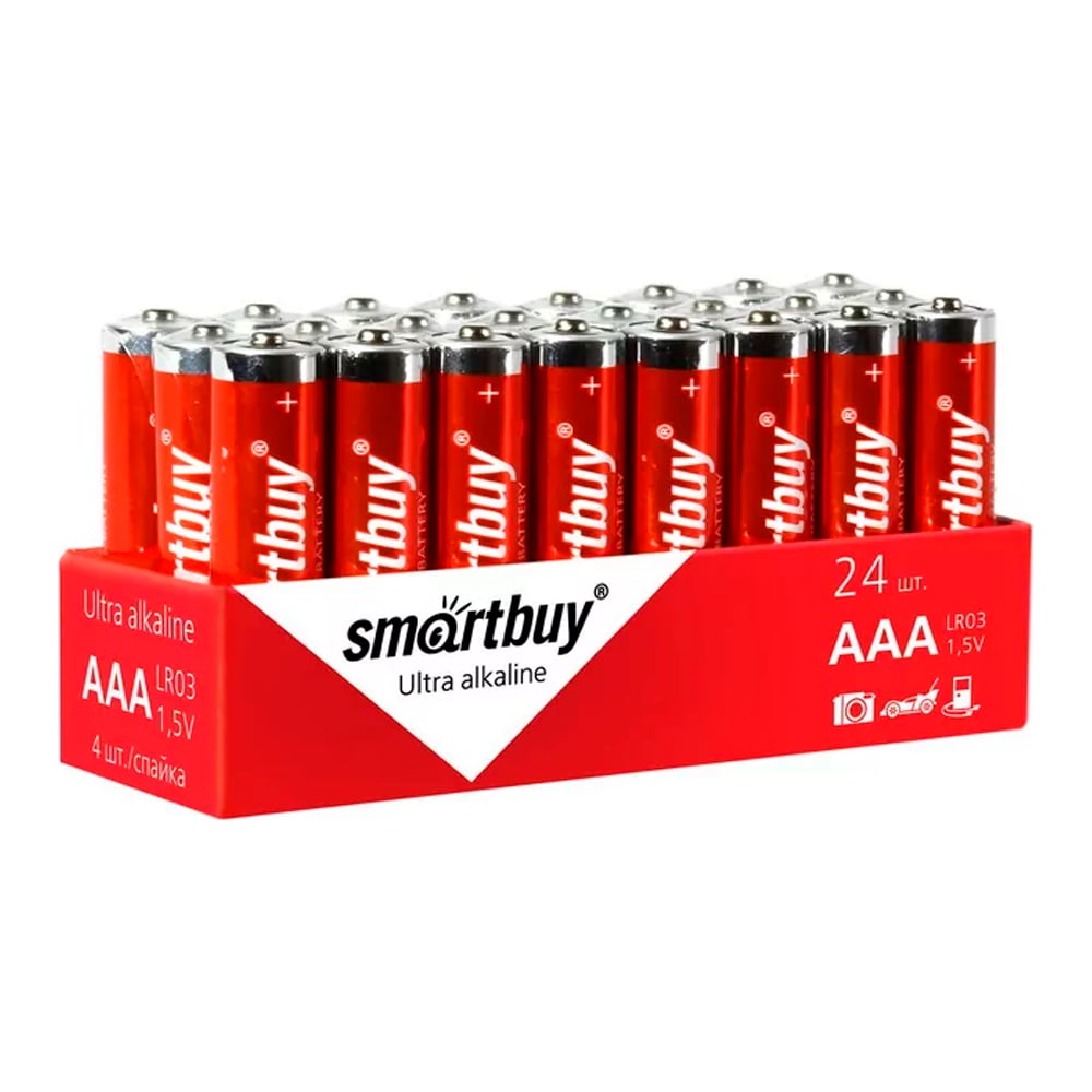 Батарейка Smartbuy алкалиновая lr03/4s (24/480) упаковка 24 шт. SBBA-3A24S