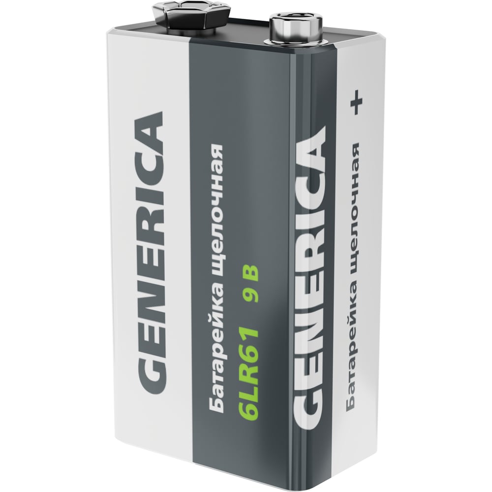 щелочная батарейка GENERICA alkaline 6lr61 9v (1шт/блистер) ABT-6LR619V-ST-L02-G
