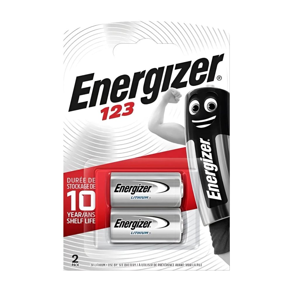 Элемент питания литиевый Energizer CR123 2BL 7638900168495 RPL00139