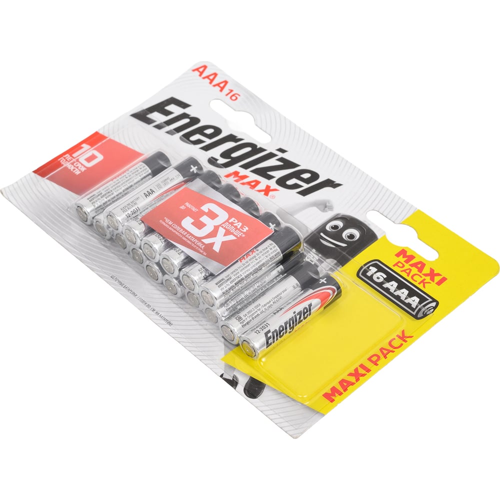 Батарейка ENERGIZER MAX LR03/E92/AAA BL16 7638900438291