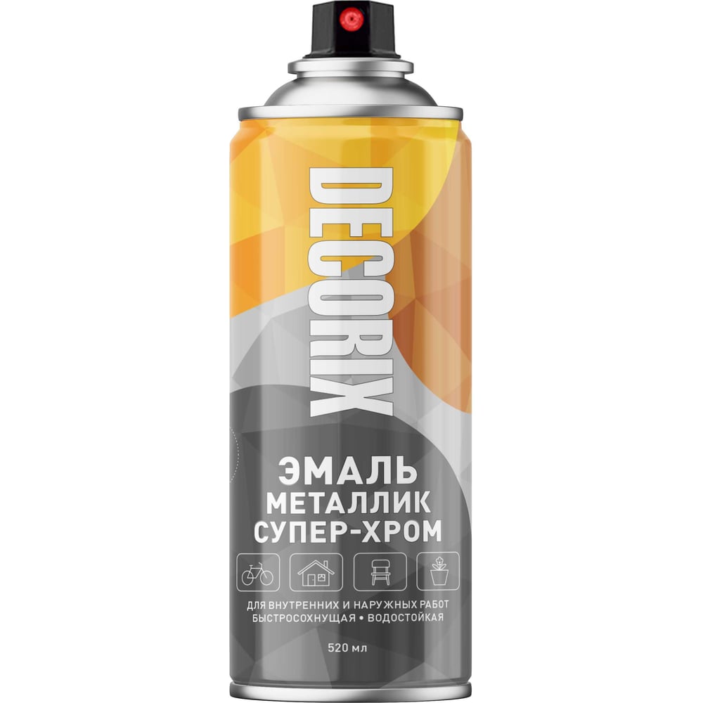 Аэрозольная эмаль Decorix металлик супер-хром золото глянцевая 520 мл 0158-01 DX