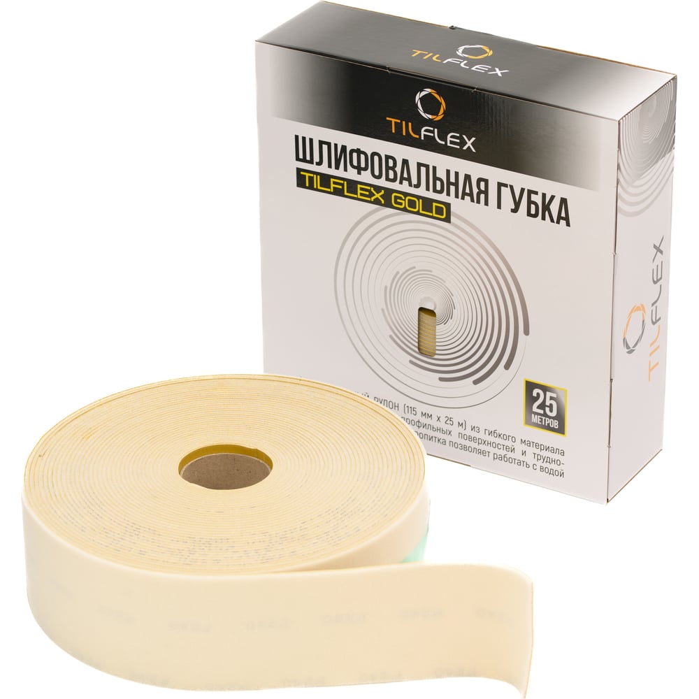Шлифовальная губка GOLD в рулоне P120, 115 мм, 25 м TILFLEX TL28-G120