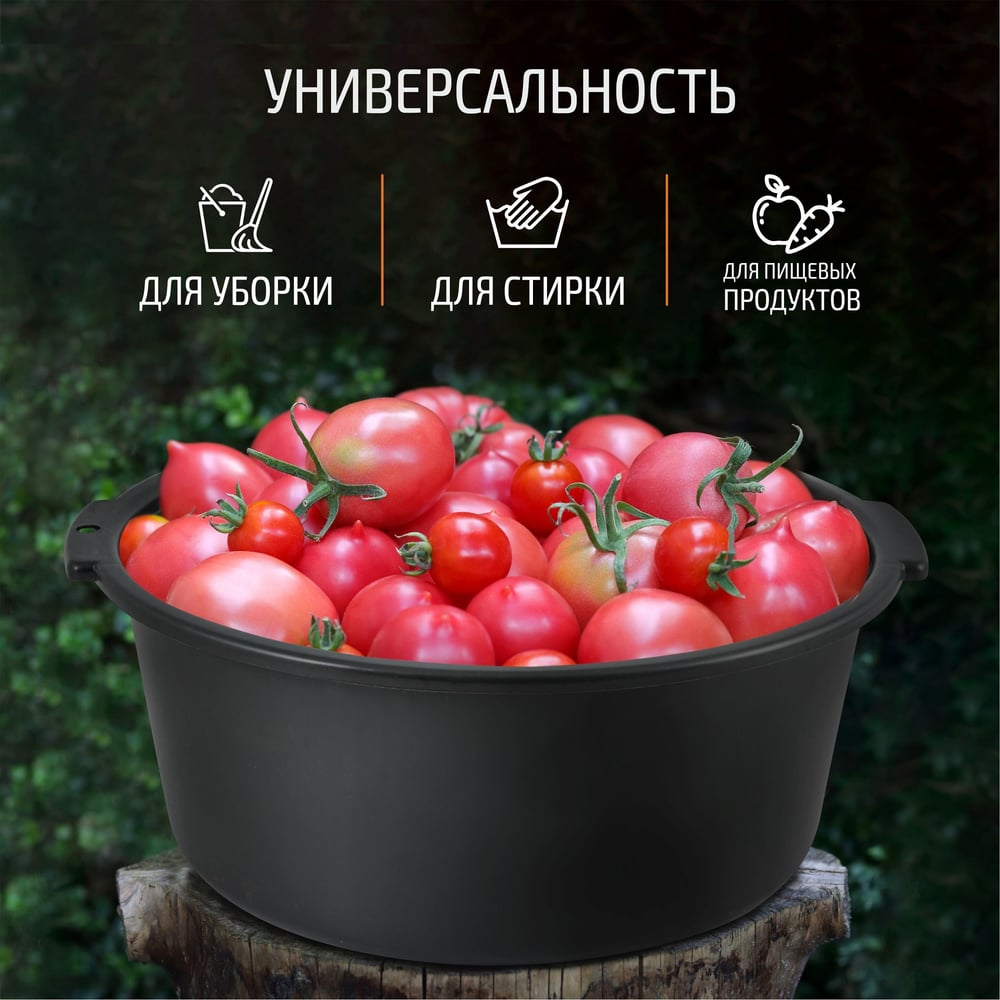 Таз Рыжий кот 10л вторичный пластик 004270