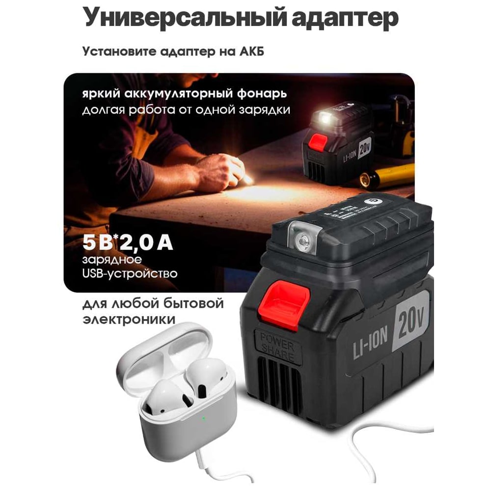 Снегоуборщик-триммер аккумуляторный с воздуходувкой Zitrek 3 в 1 ZKST25, 20В, 2х7,5Ач, адаптер для зарядки 085-2045