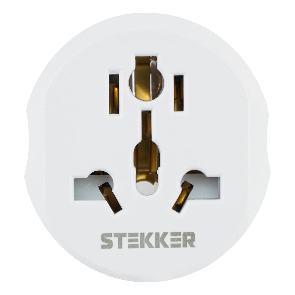 Адаптер-переходник для евровилки STEKKER с заземлением, ультраплоский, ADP16-06-20W, 250В, 16A, IP20, белый 50412