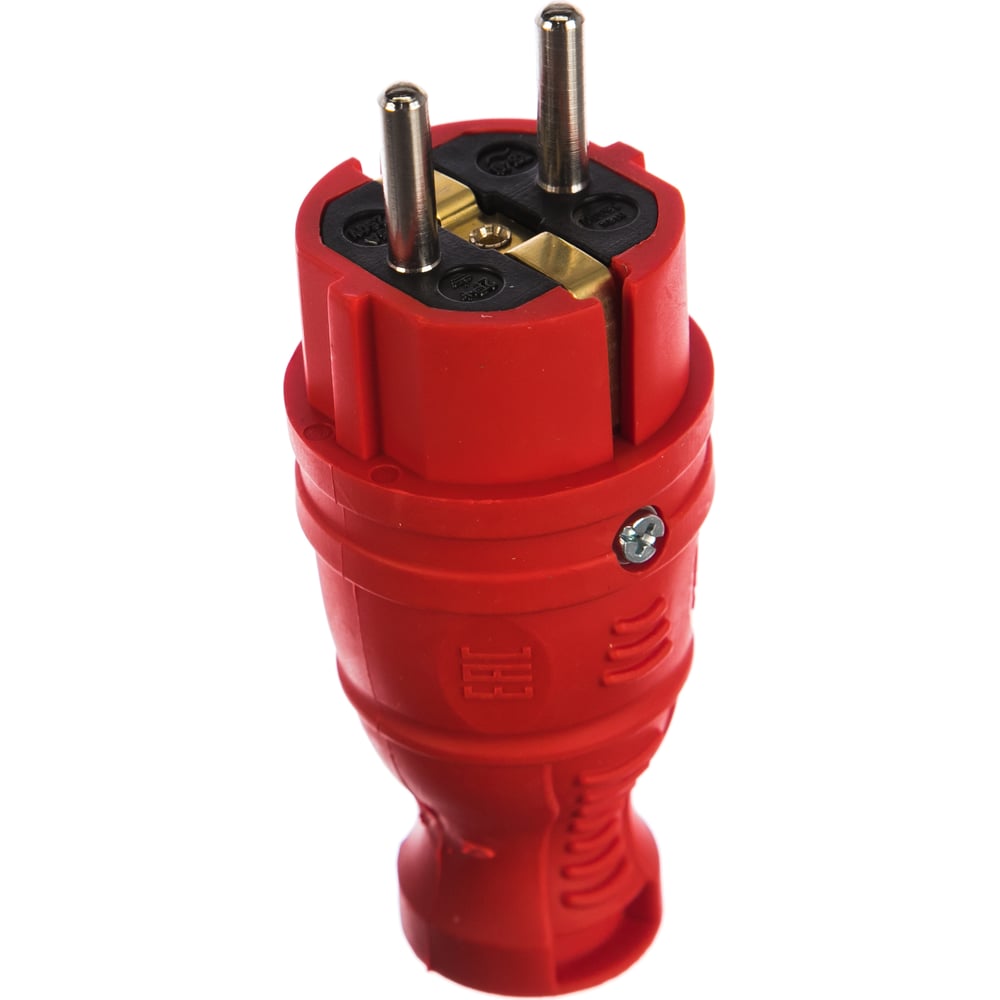 Каучуковая вилка ЭРА V8REDIP44 з/з, прямая, 16A, IP44, красная Б0044547