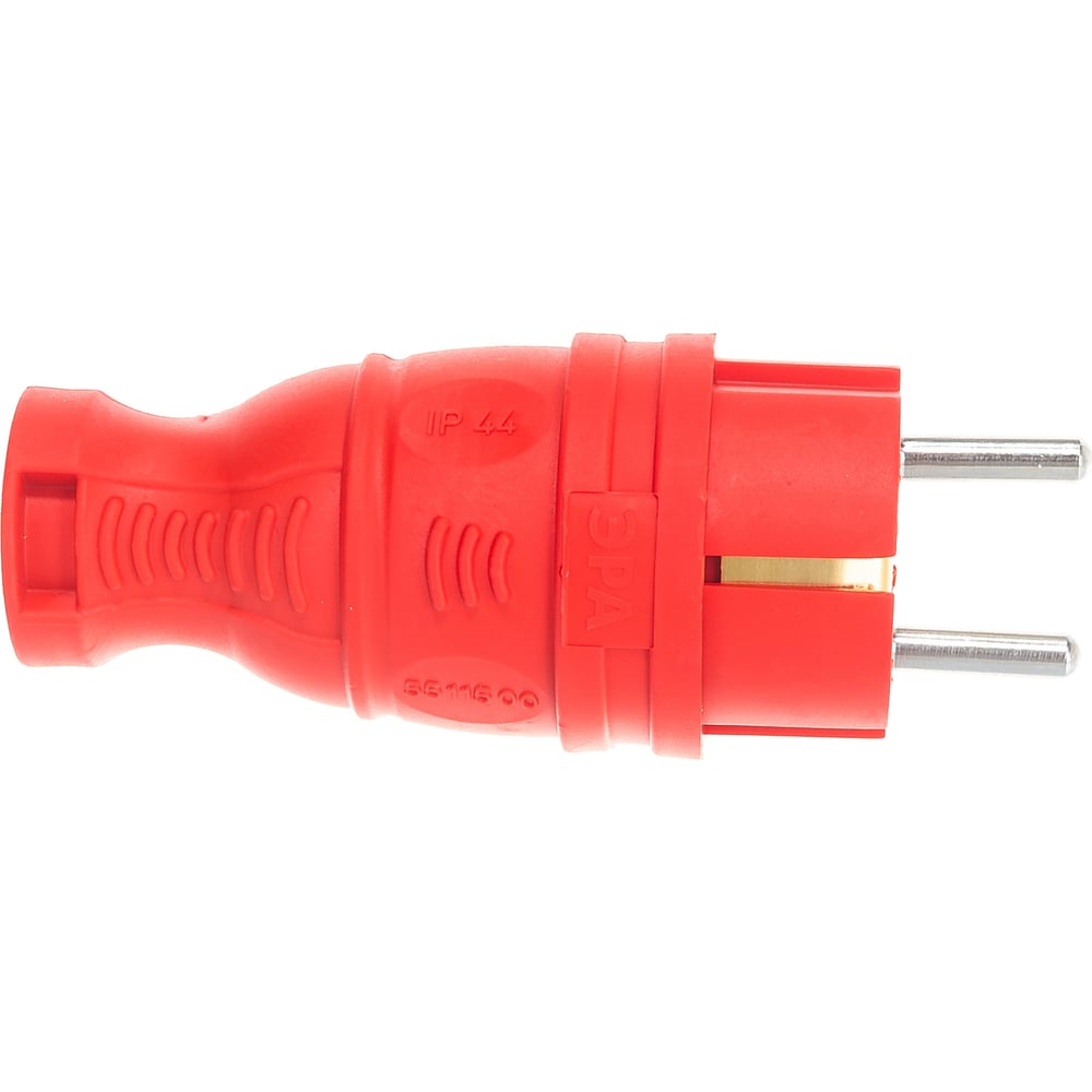 Каучуковая вилка ЭРА V8REDIP44 з/з, прямая, 16A, IP44, красная Б0044547
