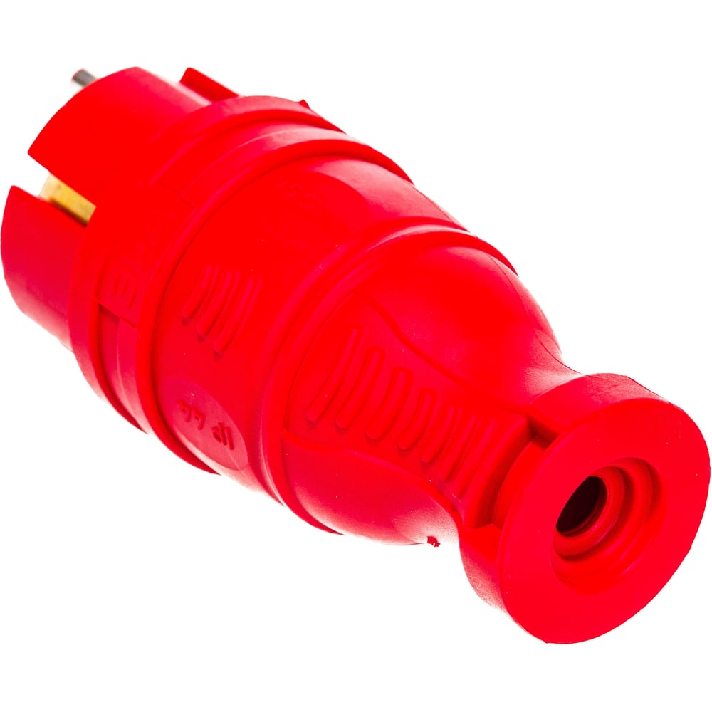 Каучуковая вилка ЭРА V8REDIP44 з/з, прямая, 16A, IP44, красная Б0044547