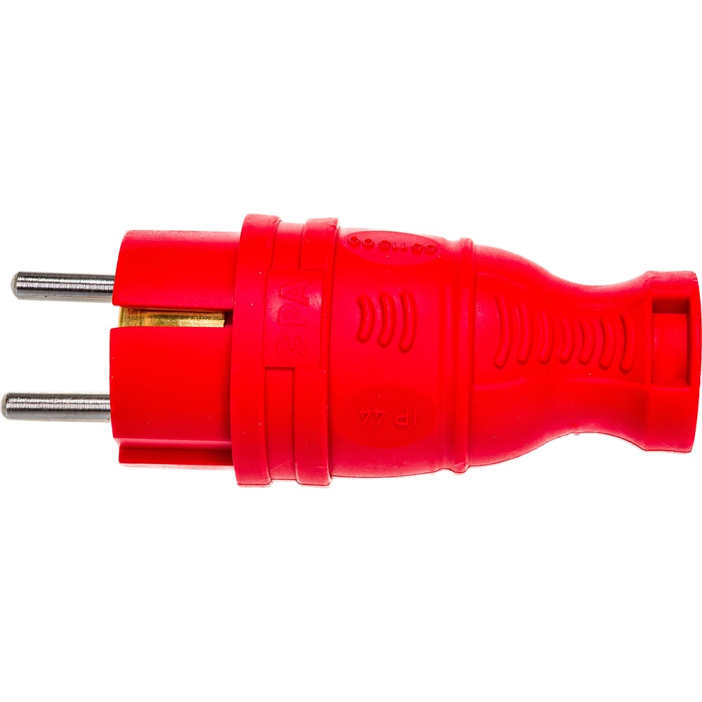 Каучуковая вилка ЭРА V8REDIP44 з/з, прямая, 16A, IP44, красная Б0044547