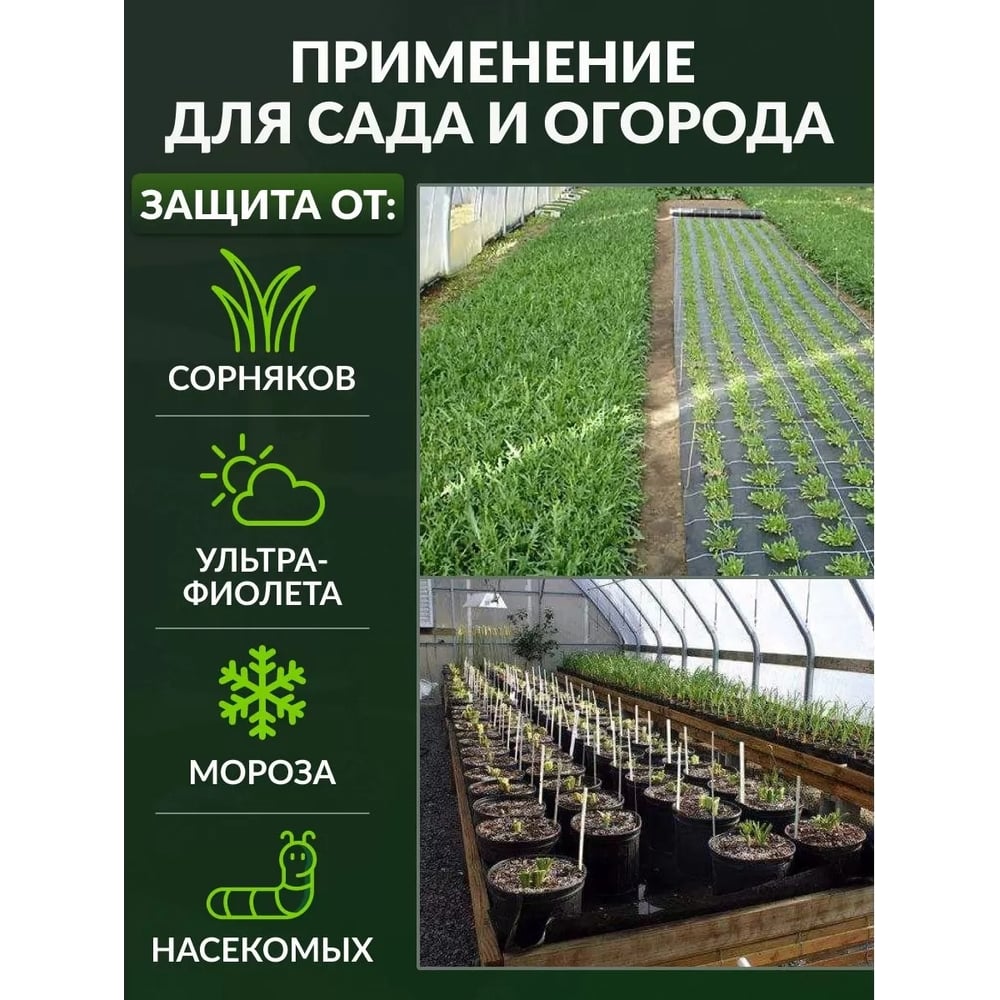 Геотекстиль садовый и строительный 80 50 г/м², 1.6x2 м Доминар C18224