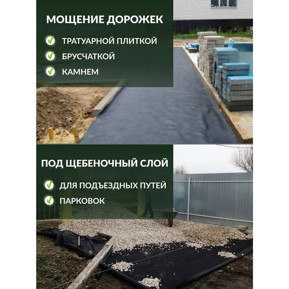 Геотекстиль садовый и строительный 80 50 г/м², 1.6x2 м Доминар C18224