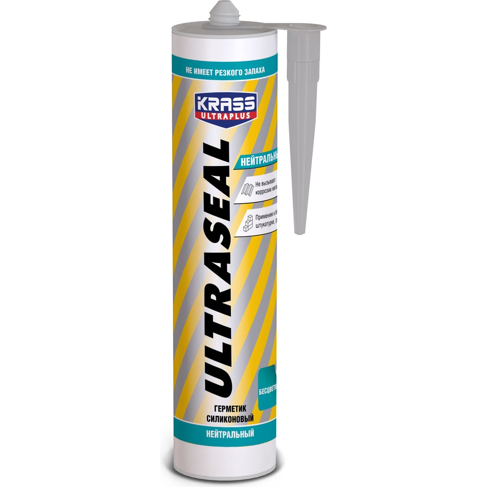 Силиконовый герметик KRASS ultraseal нейтральный, бесцветный, 260 мл ЛА-00001408