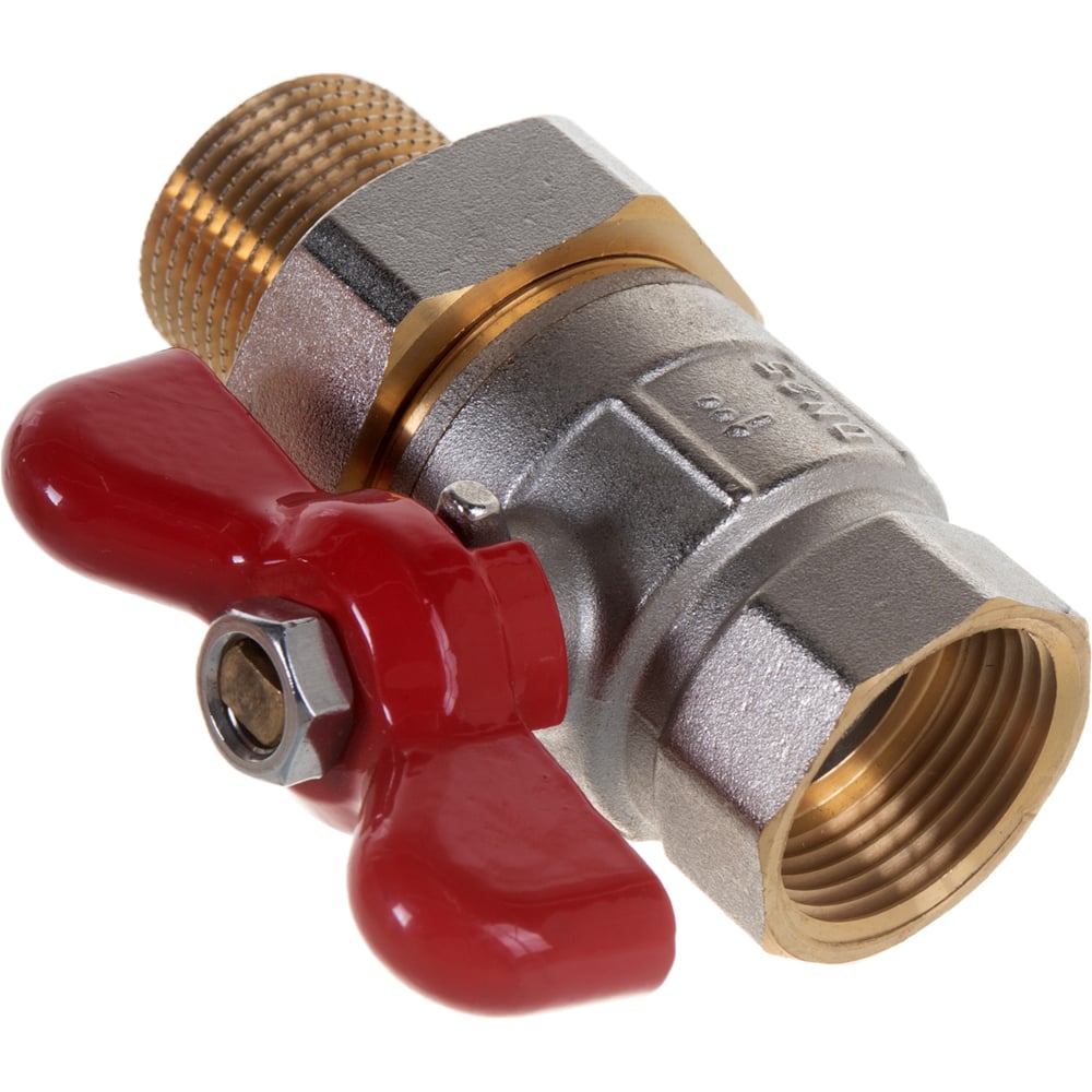 Полнопроходной шаровой кран PRO AQUA со сгоном ручка бабочка, Н-В 1 FWB65-m25-f25x