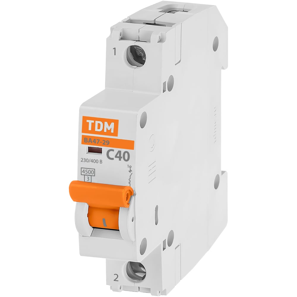 Автоматический выключатель ВА47-29 (1Р 40 А 4.5 кА х-ка С) TDM ELECTRIC AQ0206-0078