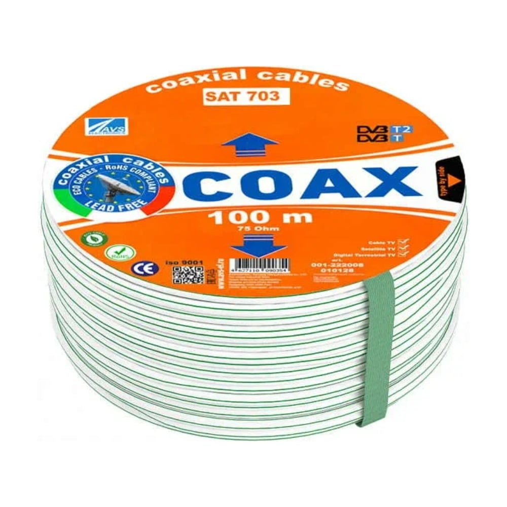 Коаксиальный телевизионный кабель Ripo sat 703 avs electronics (100м) 001-222008/ 010128