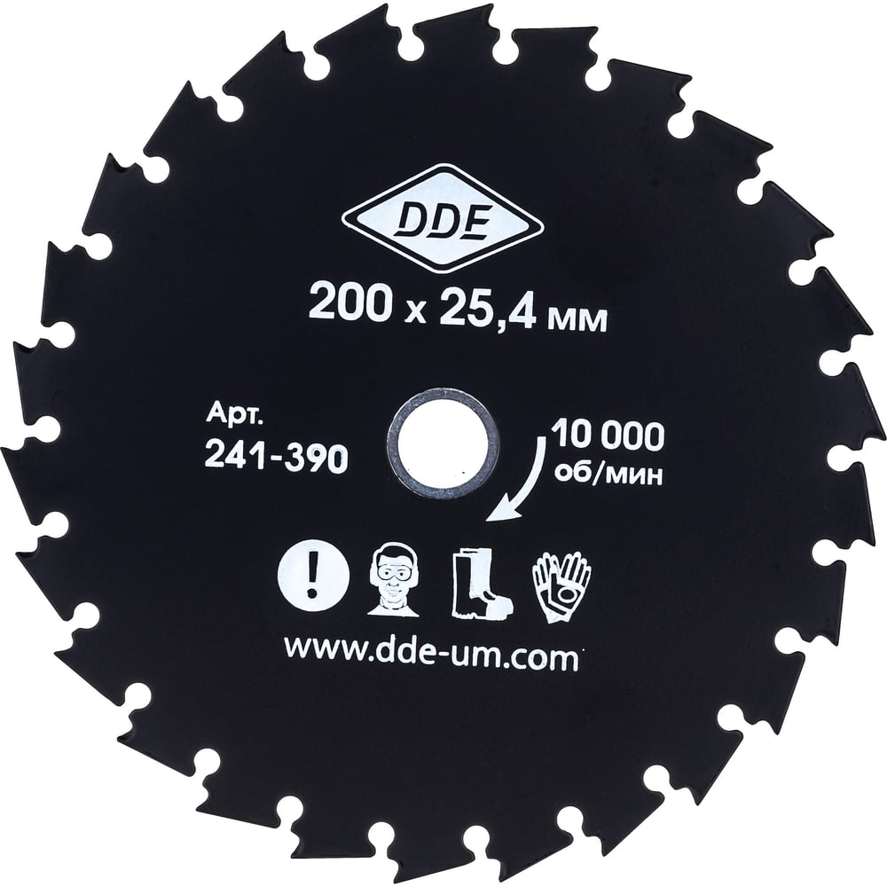 Диск WOOD CUT (200х25.4/20 мм 26 зубьев) для кусторезов DDE 241-390