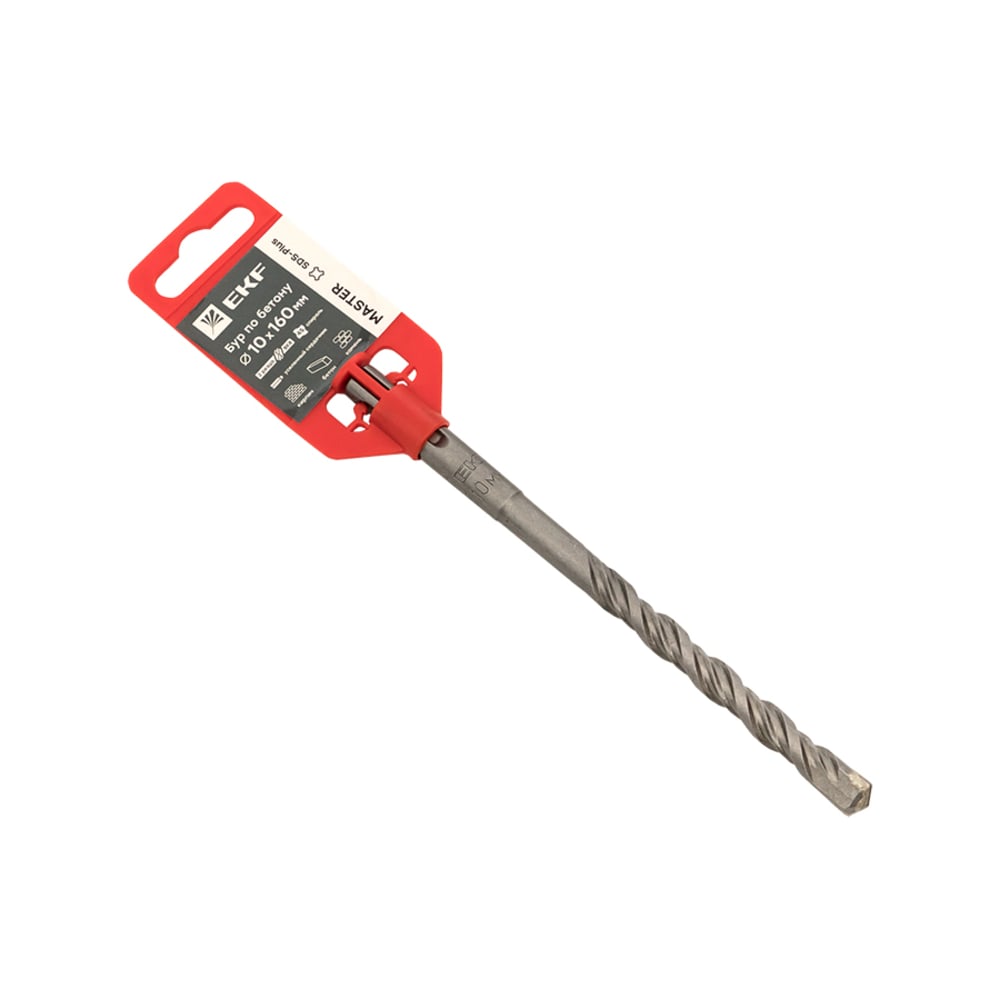 Бур по бетону SDS-plus, 10x160 мм, 2 резца, Master EKF db-10-160-2x4