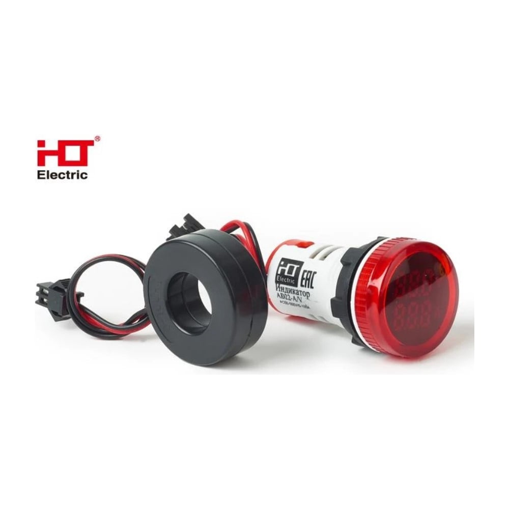 Индикатор значения тока и напряжения HLT AD-22 (LED) d22мм красный IP54 085-06-259