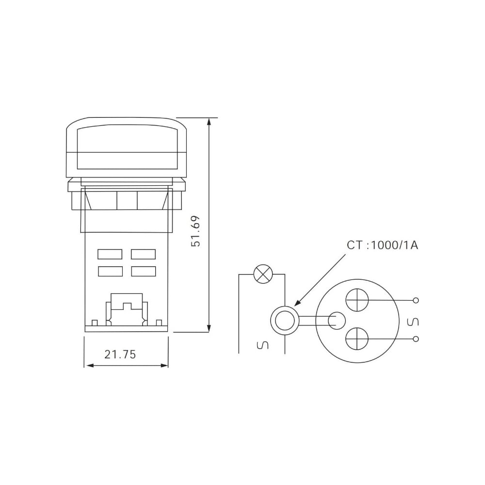 Индикатор значения тока и напряжения HLT AD-22 (LED) d22мм красный IP54 085-06-259