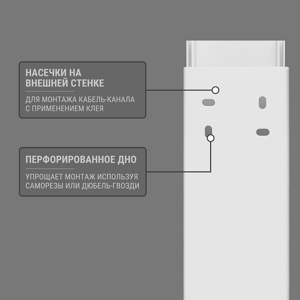 Кабель-канал TDM ELECTRIC 60х60 (1 шт по 2 м) белый, розничная упаковка, для кондиционеров SQ0402-3811