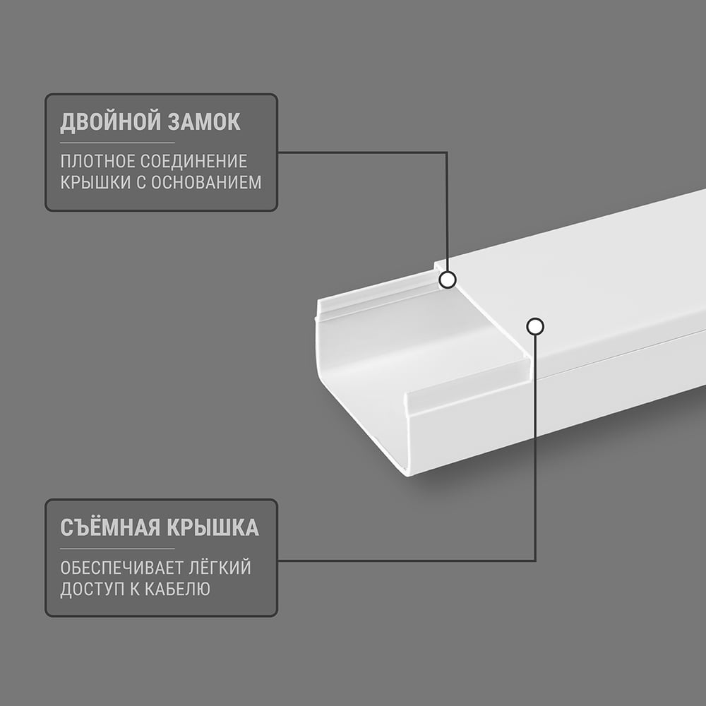 Кабель-канал TDM ELECTRIC белый, 40х16, 2 метра, упаковка 3 штуки SQ0402-3807