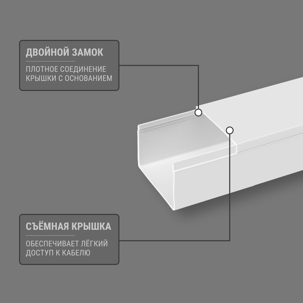 Кабель-канал TDM ELECTRIC белый 40х25, 2 метра, упаковка 20 штук SQ0402-1008
