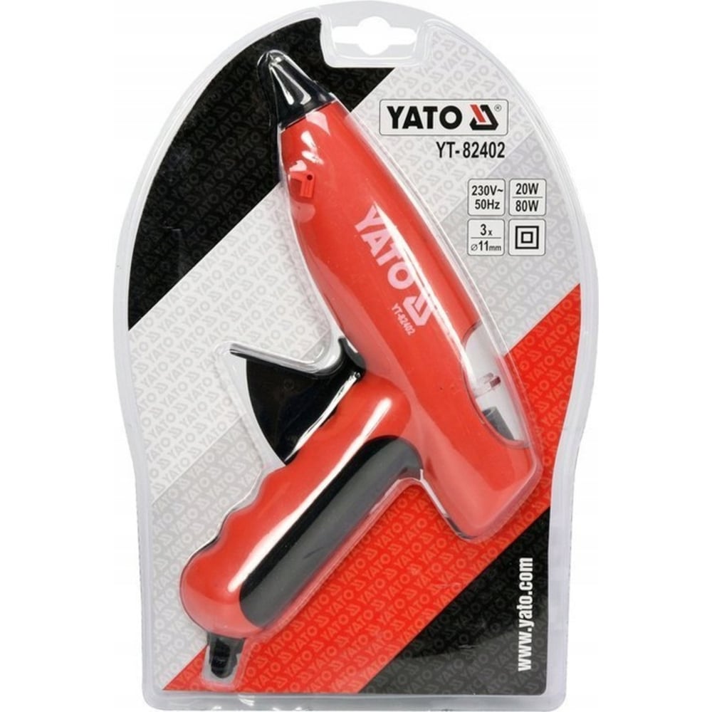 Термоклеящий пистолет YATO 11мм, 80Вт 220V YT-82402