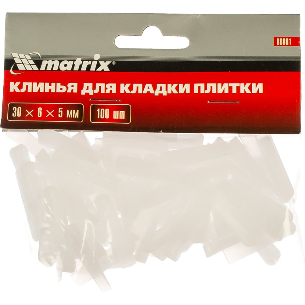 Клинья (100 шт 30х6х5 мм) для кладки плитки MATRIX 88081