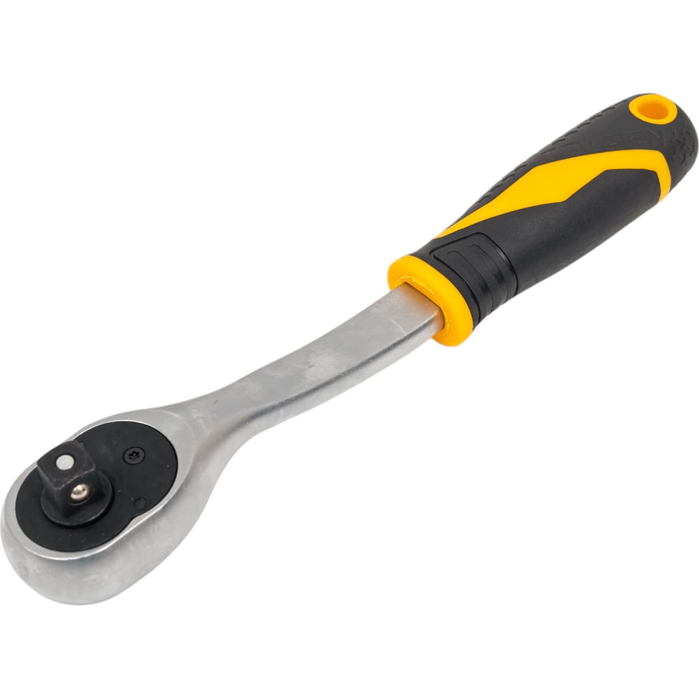 Трещотка TOLSEN GRIPro 3/8", 202 мм, 72 зубца, флажковая, с кнопкой 16119
