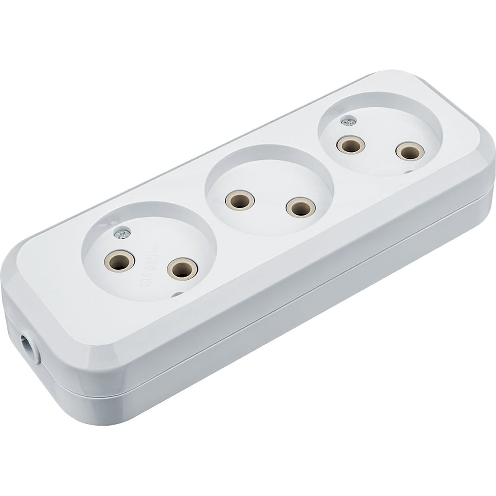 Колодка Navigator, NCA-BL01-03-X-WH, 3 гнезда, б/з, АБС пластик 61585