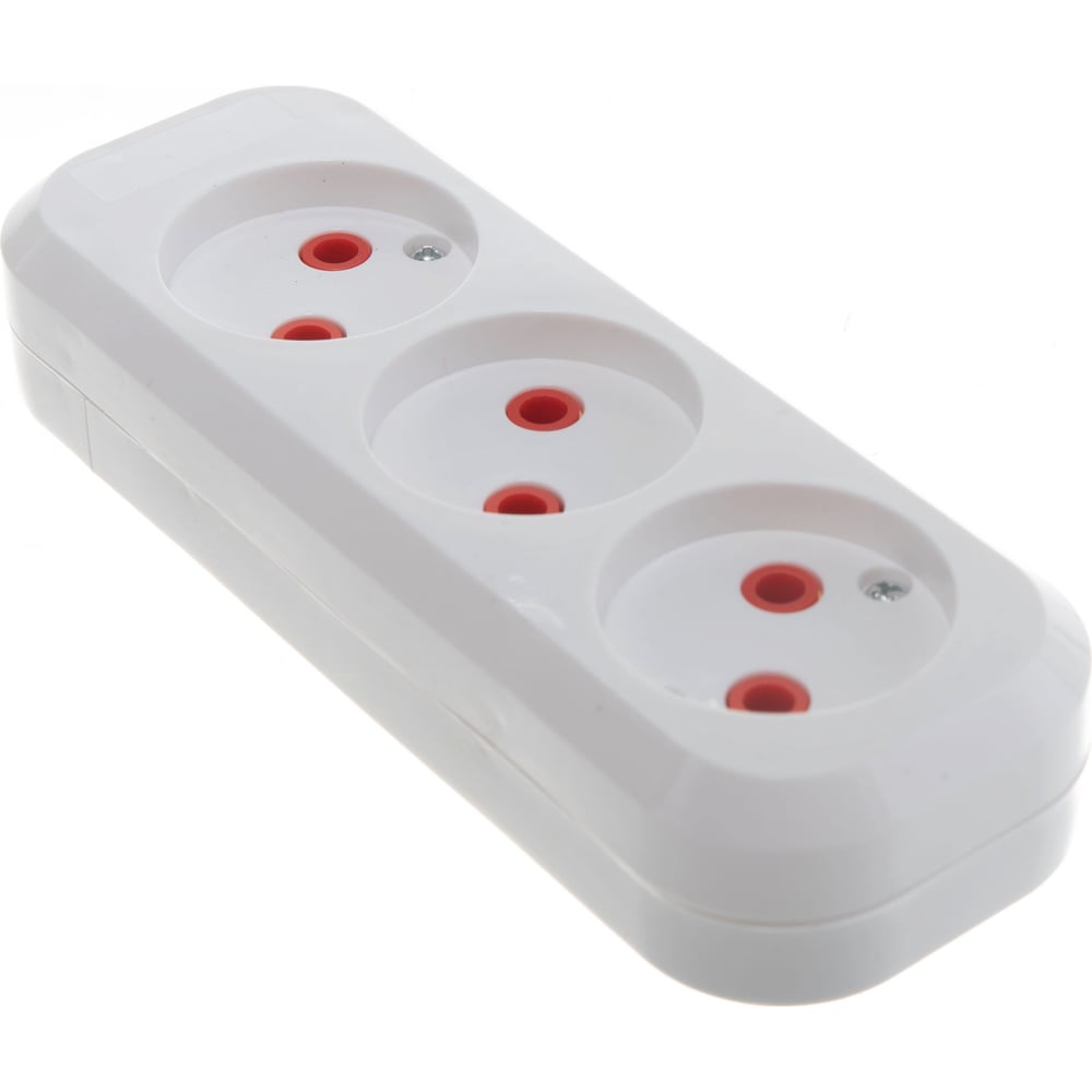 Колодка Navigator, NCA-BL01-03-X-WH, 3 гнезда, б/з, АБС пластик 61585