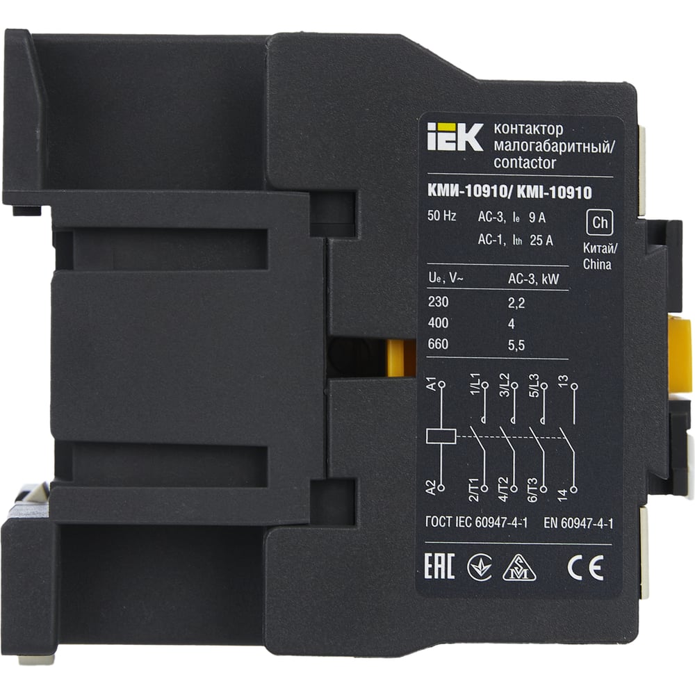 Контактор IEK КМИ-10910 9А 230В ИЭК KKM11-009-230-10
