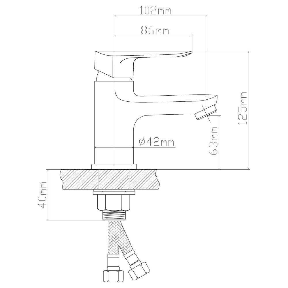 Смеситель для умывальника BOOU B8274-1J