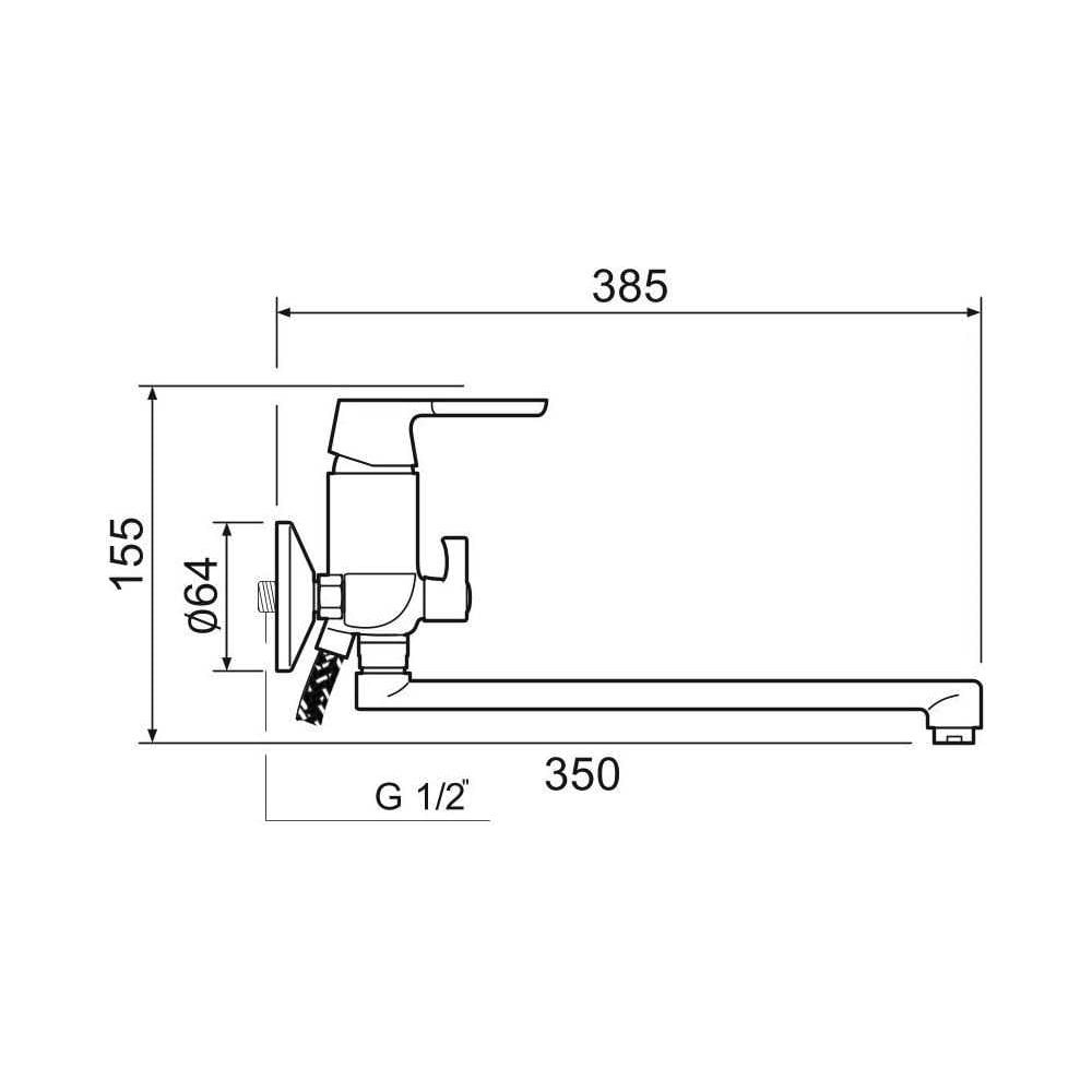 Смеситель для ванны РМС SL123-006E. SL123-006E