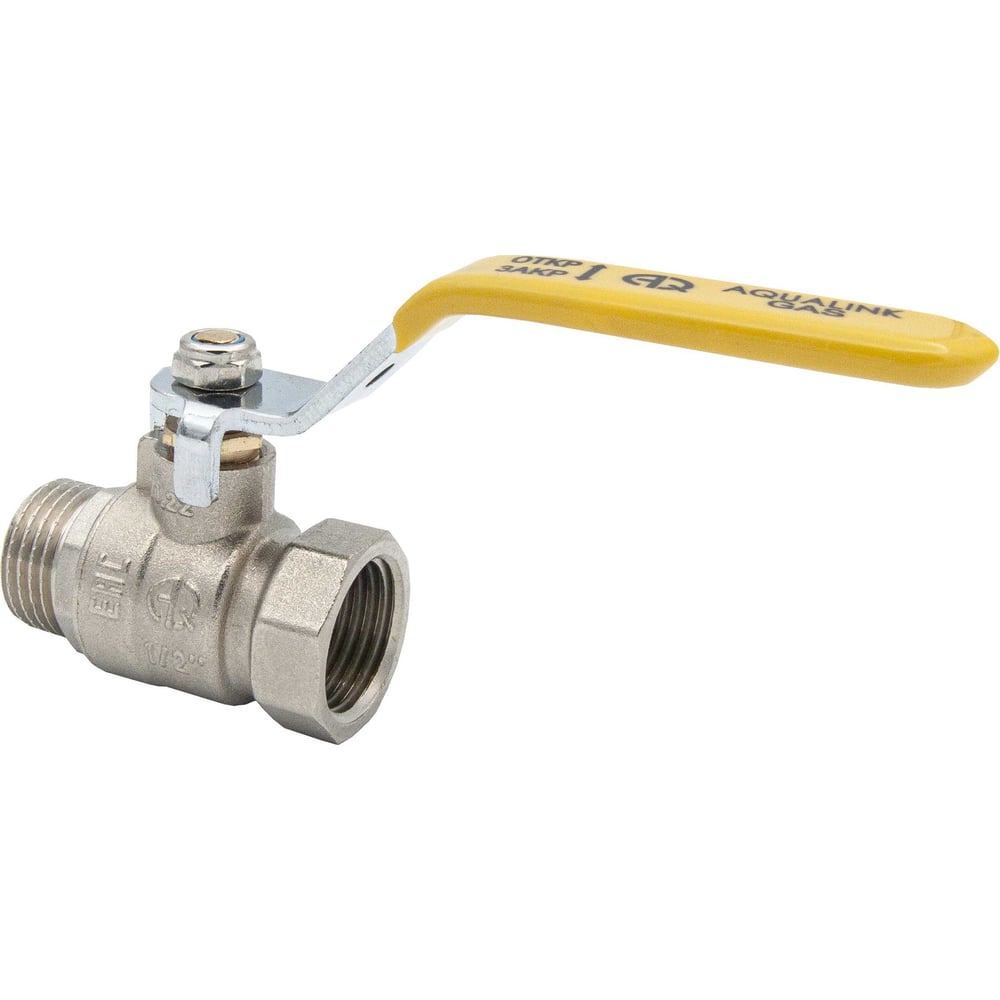 Шаровой кран для газа AQUALINK 1/2 вн-нар ручка 7104