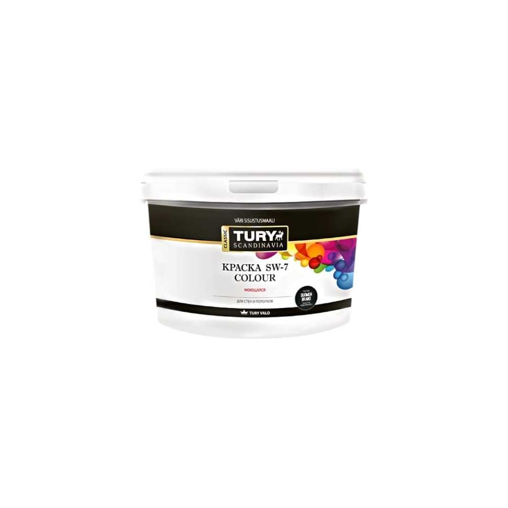 Краска TURY в/д SW-7 Color моющаяся Фудзи, 2.4 кг T1-00016371