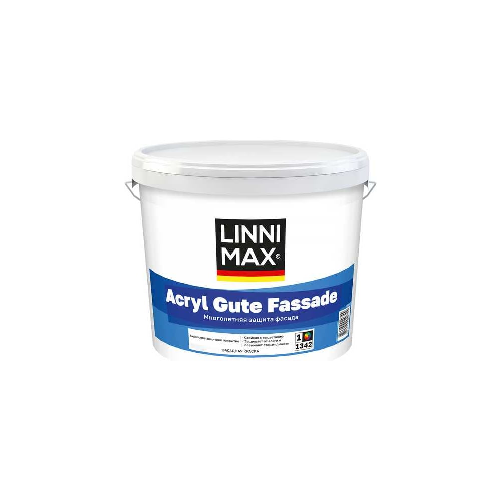 Краска водно-дисперсионная для наружных работ LINNIMAX Acryl Gute Fassade / Акрил Гуте Фассаде База 1, 2,5 л 948105975