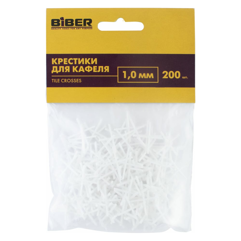 Крестики для кафеля 200 шт, 1 мм 55600 Biber тов-211618