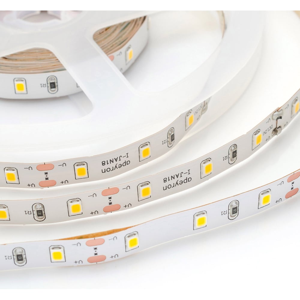 Светодиодная лента Apeyron 12В, 4,8Вт/м, smd3528, 60д/м, IP20, 280Лм/м, ширина подложки 8мм/142