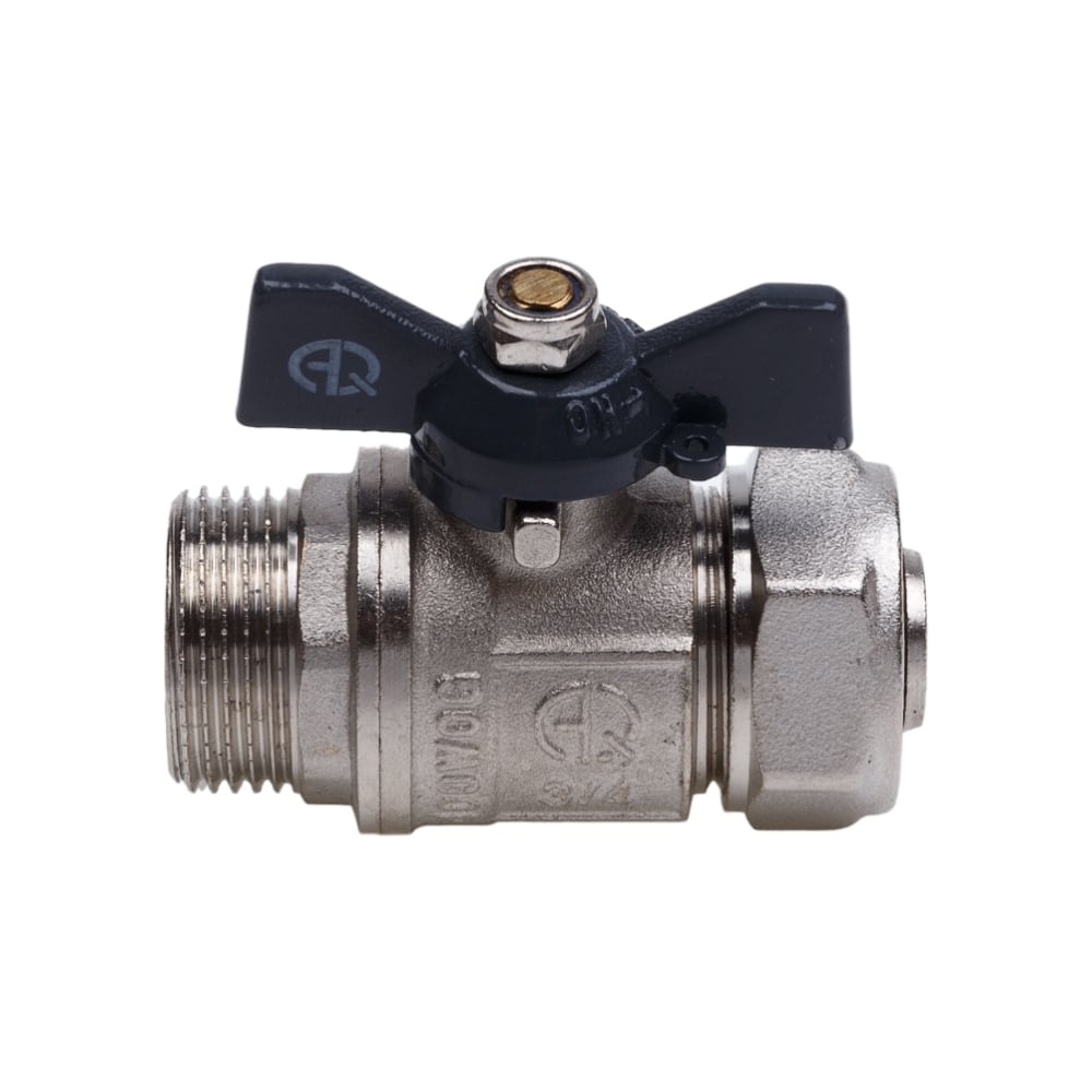Кран шаровой AQUALINK для МП труб нар 1/2 x16 B бабочка 00876