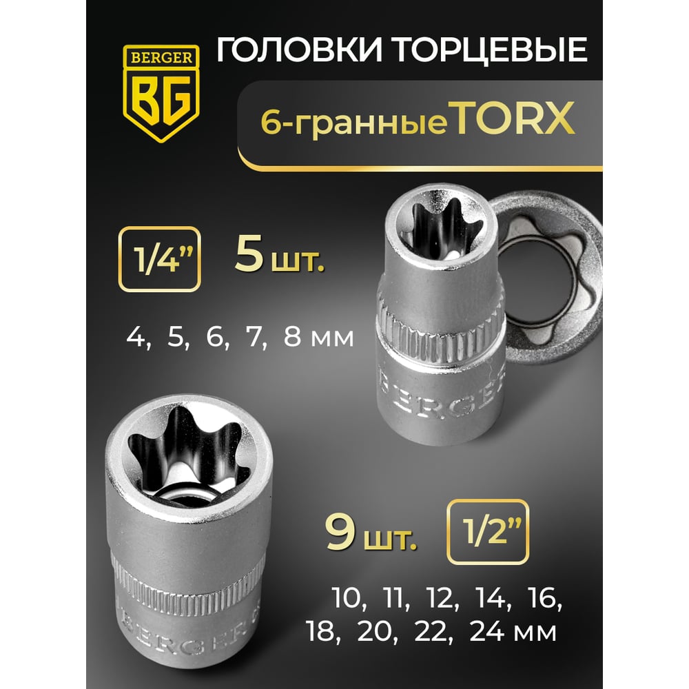 Универсальный набор инструментов 135 предметов Berger BG BG135-1214