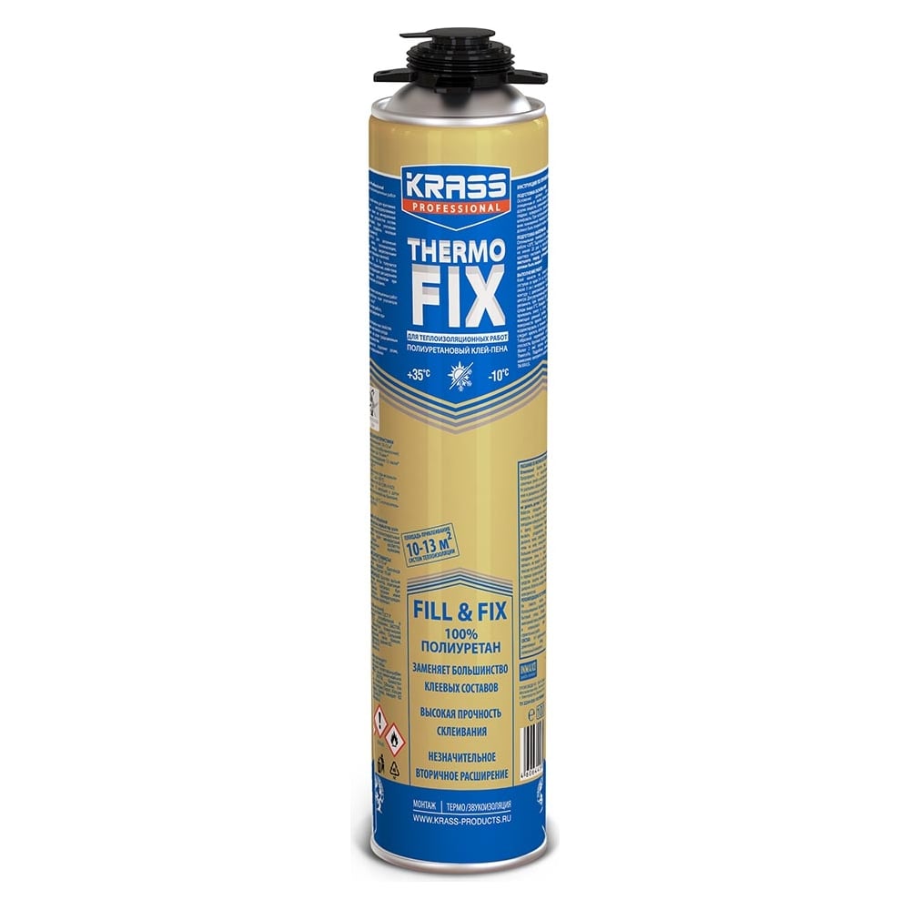 Клей-пена KRASS professional thermofix для теплоизоляционных работ, 0.75 л ЛА-00002766