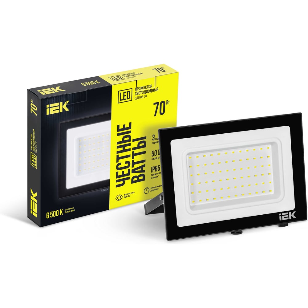 Светодиодный прожектор IEK СДО 06-70 черный IP65 6500 K LPDO601-70-65-K02