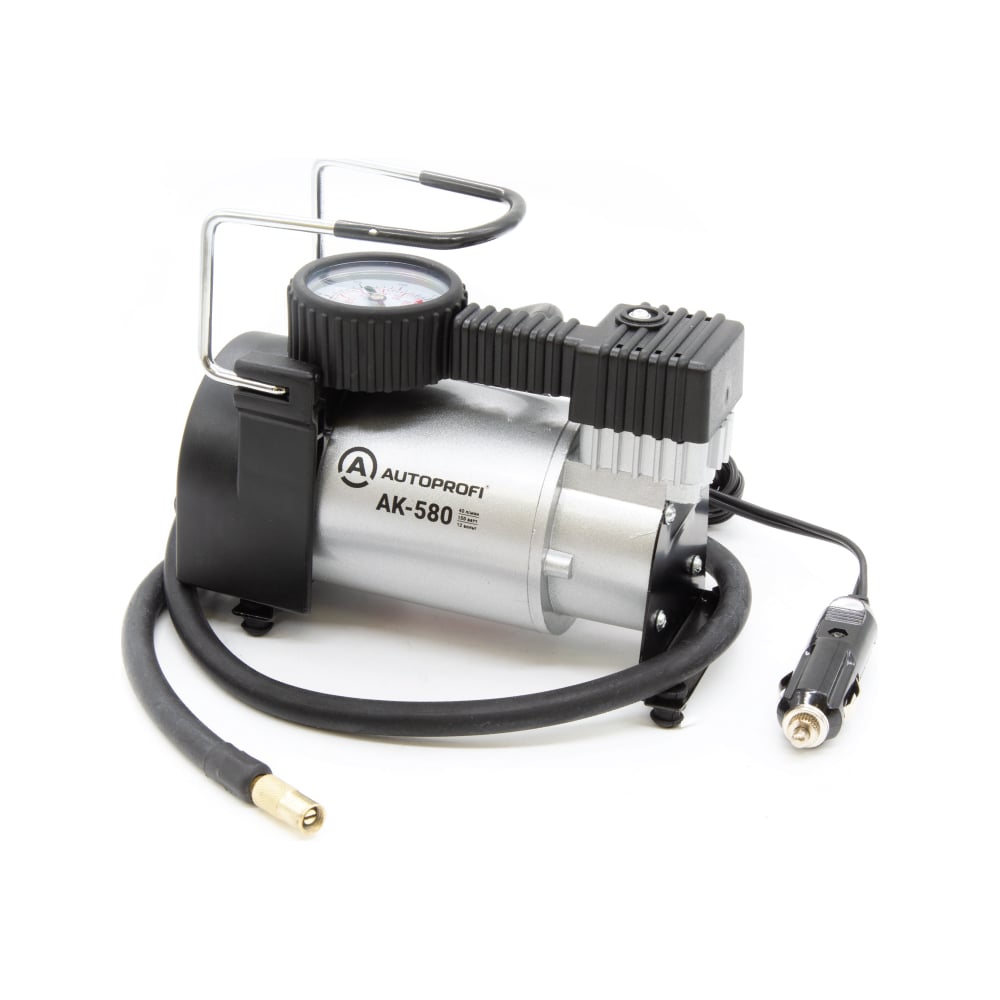 Воздушный компрессор AUTOPROFI 40 л./мин., 12v/14a, 150w, шланг 1 м., шнур питания 3 м., питание от прикуривателя, набор из 4-х переходников для надувн. изделий, сумка AK-580