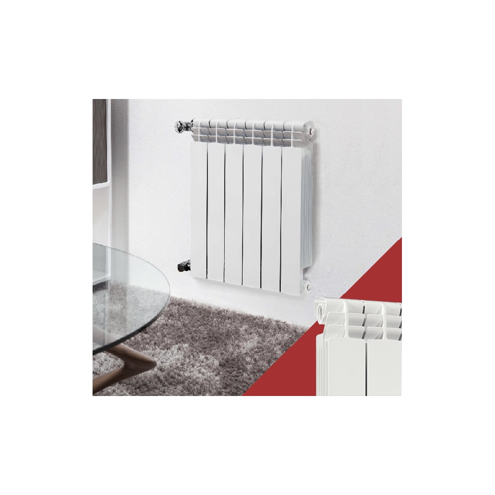 Биметаллический радиатор Fondital ALUSTAL 500/100 BIANCO 6 секций R90103406