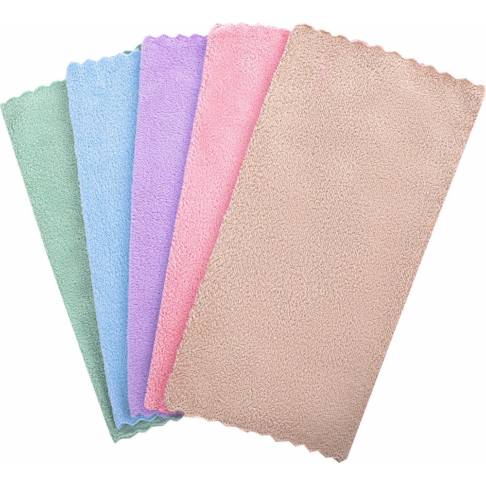 Салфетки для уборки LAIMA Pastel Home из плюшевой микрофибры, 30x30 см, комплект 20 шт 608444