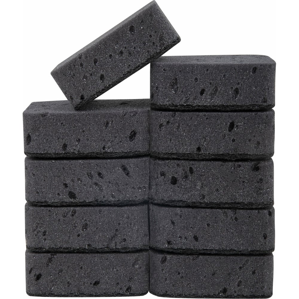 Губки для посуды LAIMA big black 95x70x35 мм, комплект 10 шт., крупнопористый поролон/абразив 608650