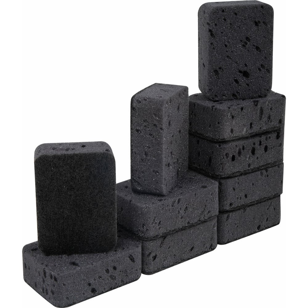 Губки для посуды LAIMA big black 95x70x35 мм, комплект 10 шт., крупнопористый поролон/абразив 608650