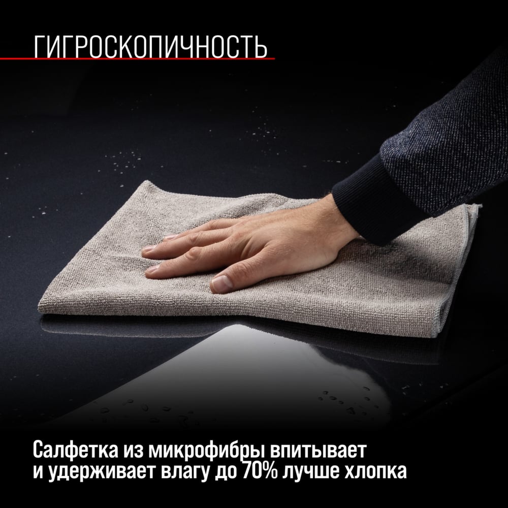 Салфетка SKYWAY микрофибра 40х35 см, серая S00902009